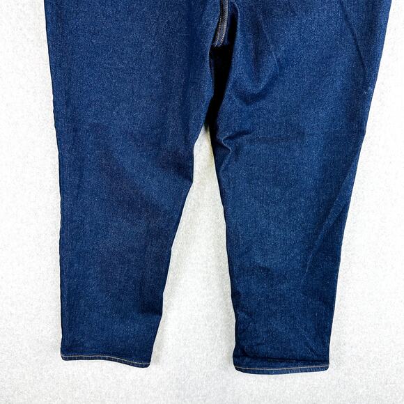 Lands' End Womans Sz 16 Jeans Blue Pockets Denim Dark Wash Taper Straight - Picture 6 of 8